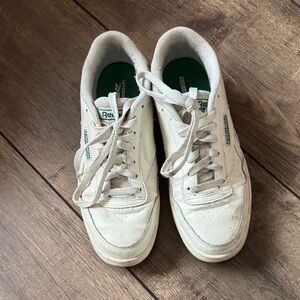 Reebok Off-White and Green Sneakers